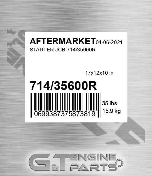 714/35600R Starter Jcb 714/35600r for AFTERMARKET