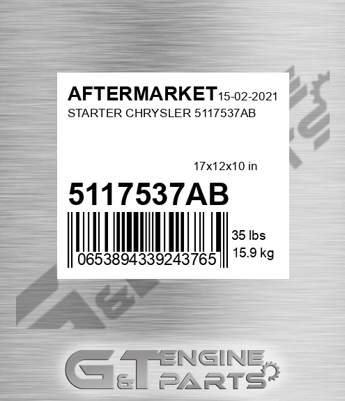 5117537AB Starter Chrysler for AFTERMARKET