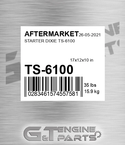 TS-6100 Starter Dixie Ts-6100 for AFTERMARKET