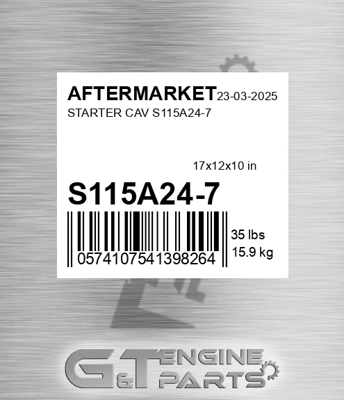 S115A24-7 Starter Cav S115a24-7 for AFTERMARKET