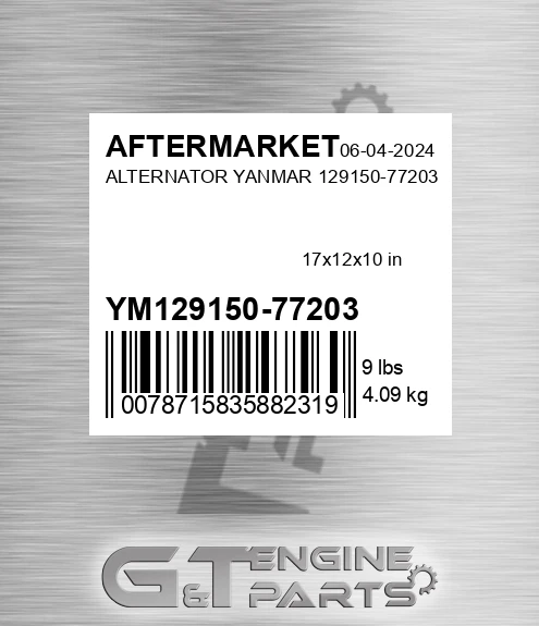YM129150-77203 Alternator Yanmar 129150-77203 for AFTERMARKET