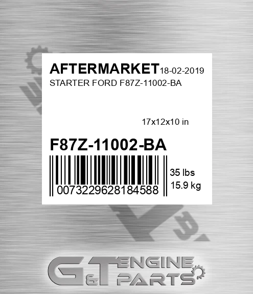 F87Z-11002-BA Starter Ford F87z-11002-ba for AFTERMARKET