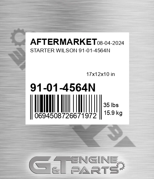 91-01-4564N Starter Wilson 91-01-4564n for AFTERMARKET
