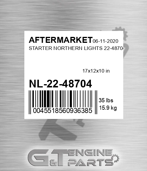 NL-22-48704 Starter Northern Lights 22-48704 for AFTERMARKET
