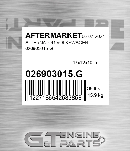 026903015.G Alternator Volkswagen 026903015.g for AFTERMARKET