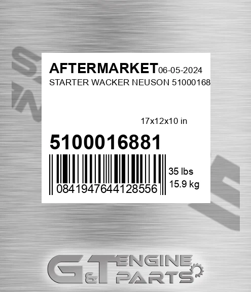 5100016881 Starter Wacker Neuson for AFTERMARKET