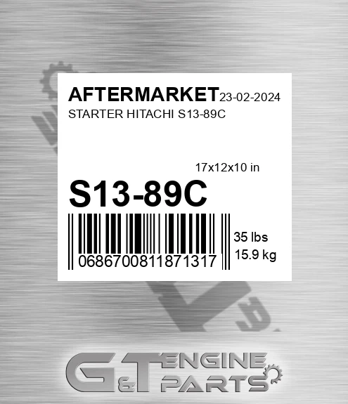 S13-89C Starter Hitachi S13-89c for AFTERMARKET