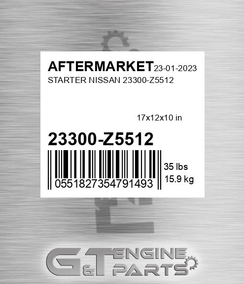 23300-Z5512 Starter Nissan 23300-z5512 for AFTERMARKET