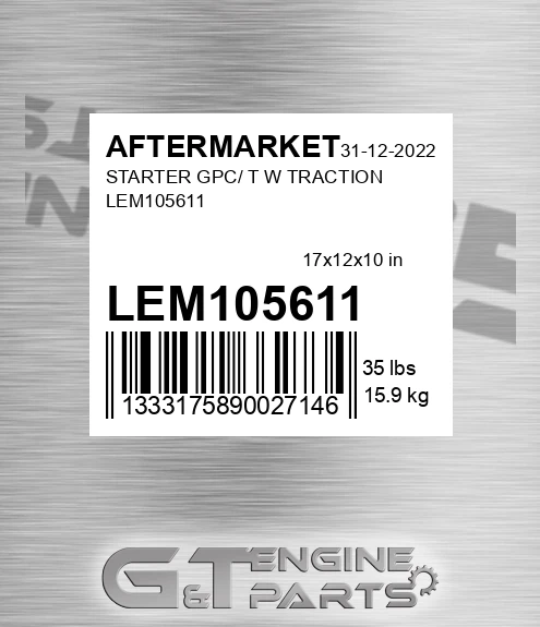 LEM105611 Starter Gpc/ T W Traction for AFTERMARKET