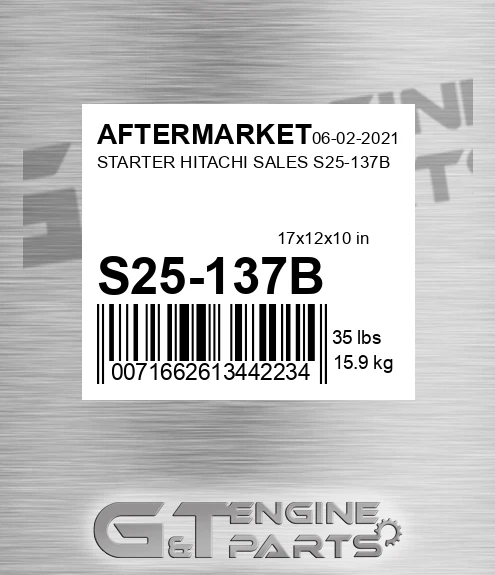 S25-137B Starter Hitachi Sales S25-137b for AFTERMARKET