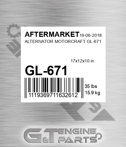 GL-671 Alternator Motorcraft Gl-671 for AFTERMARKET