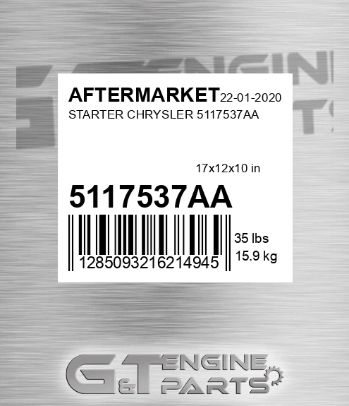 5117537AA Starter Chrysler for AFTERMARKET