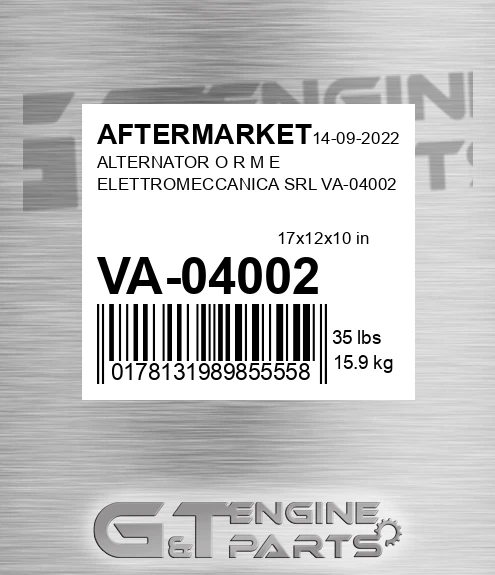 VA-04002 Alternator O R M E Elettromeccanica Srl Va-04002 for AFTERMARKET