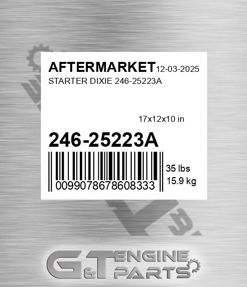 246-25223A Starter Dixie 246-25223a for AFTERMARKET