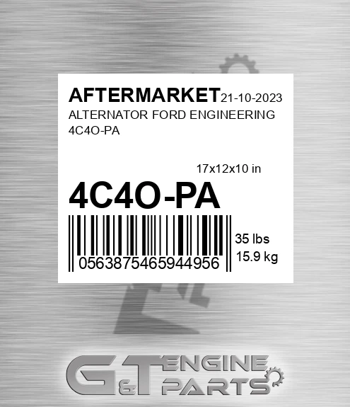 4C4O-PA Alternator Ford Engineering 4c4o-pa for AFTERMARKET