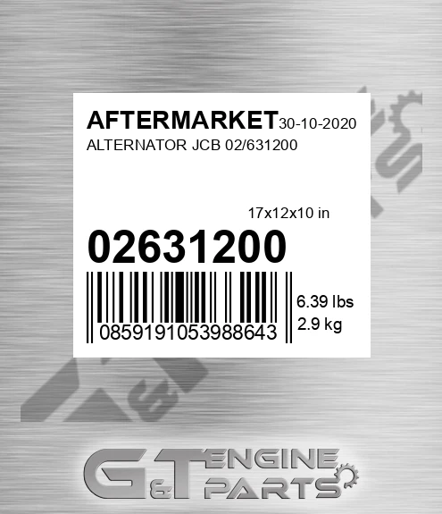 02631200 Alternator Jcb