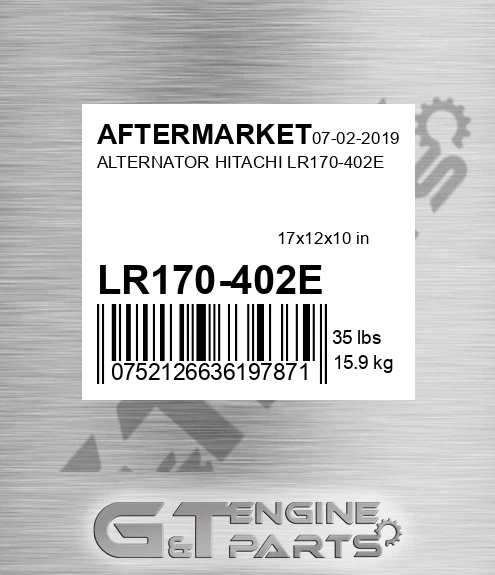 LR170-402E Alternator Hitachi Lr170-402e for AFTERMARKET