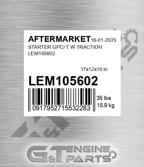 LEM105602 Starter Gpc/ T W Traction for AFTERMARKET