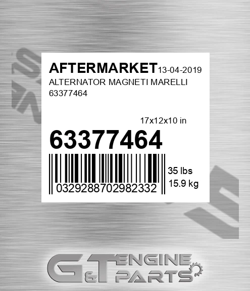 63377464 Alternator Magneti Marelli
