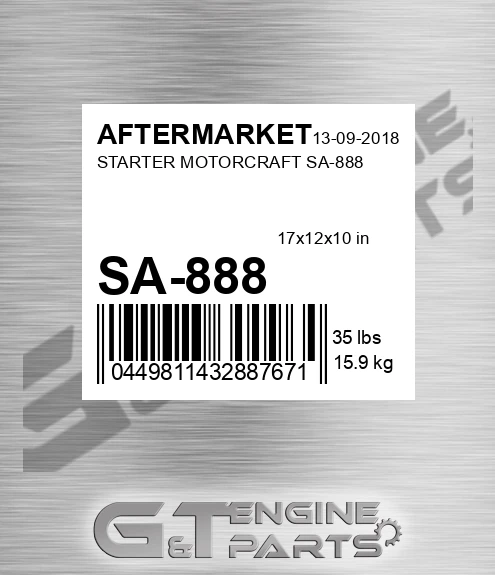 SA-888 Starter Motorcraft Sa-888 for AFTERMARKET