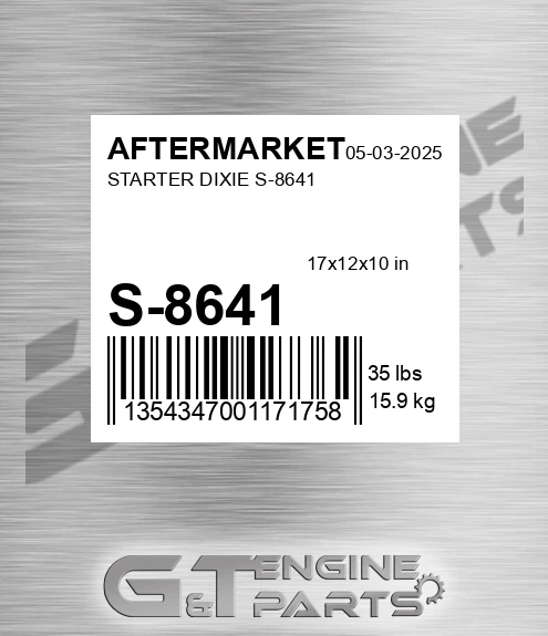 S-8641 Starter Dixie S-8641 for AFTERMARKET