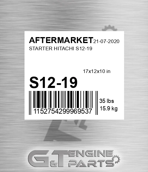 S12-19 Starter Hitachi S12-19 for AFTERMARKET