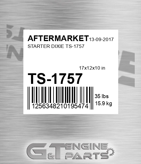 TS-1757 Starter Dixie Ts-1757 for AFTERMARKET