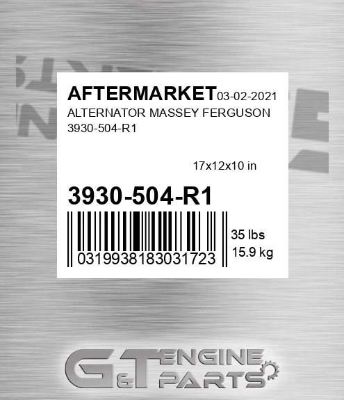 3930-504-R1 Alternator Massey Ferguson 3930-504-r1 for AFTERMARKET