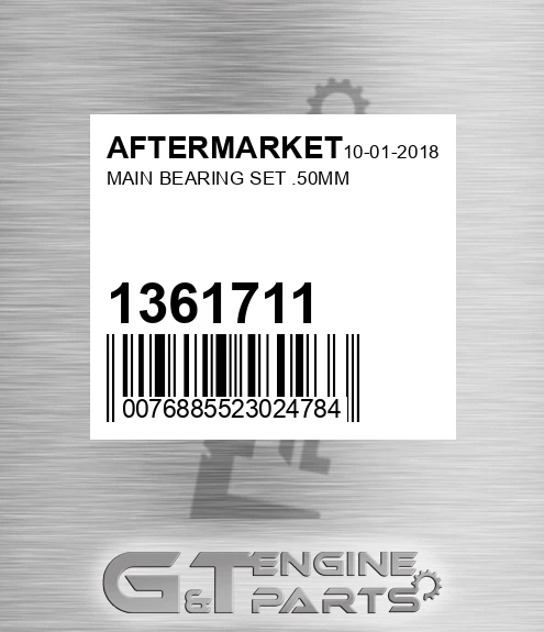 1361711 Main Bearing Set .50mm