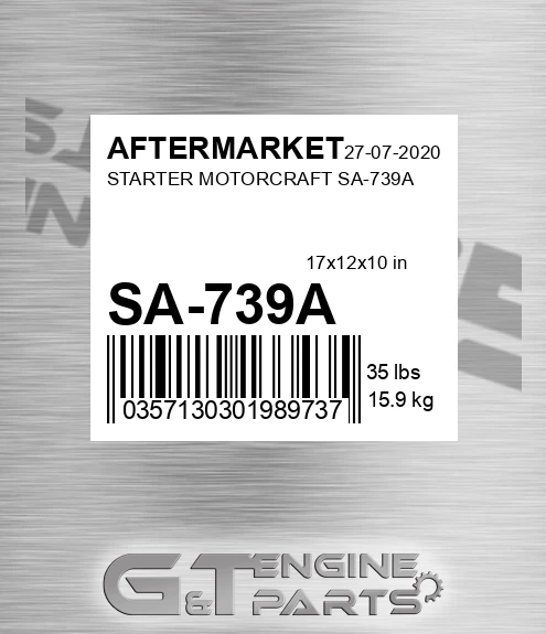 SA-739A Starter Motorcraft Sa-739a for AFTERMARKET