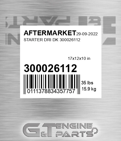 300026112 Starter Dri Dk