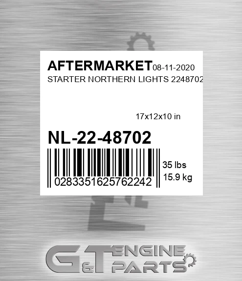 NL-22-48702 Starter Northern Lights 2248702 for AFTERMARKET