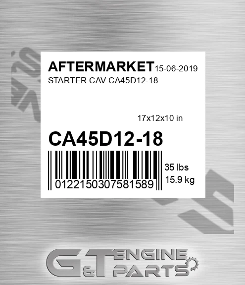 CA45D12-18 Starter Cav Ca45d12-18 for AFTERMARKET