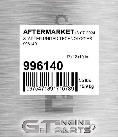 996140 Starter United Technologies for AFTERMARKET