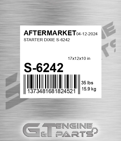 S-6242 Starter Dixie S-6242 for AFTERMARKET
