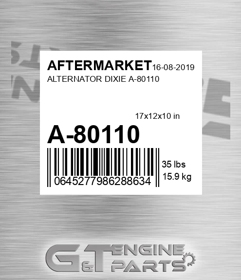 A-80110 Alternator Dixie A-80110 for AFTERMARKET