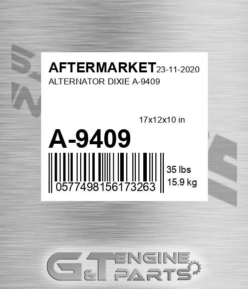 A-9409 Alternator Dixie A-9409 for AFTERMARKET