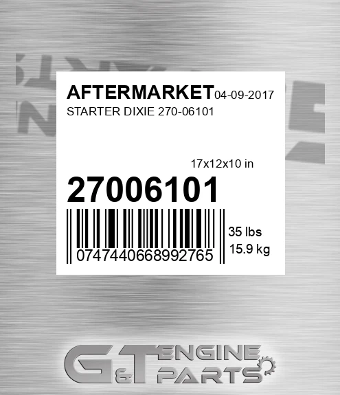 27006101 Starter Dixie for AFTERMARKET