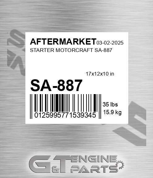SA-887 Starter Motorcraft Sa-887 for AFTERMARKET