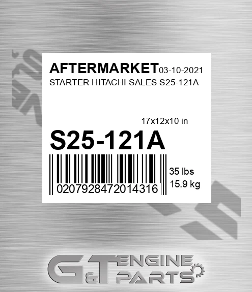S25-121A Starter Hitachi Sales S25-121a for AFTERMARKET