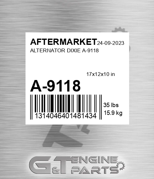 A-9118 Alternator Dixie A-9118 for AFTERMARKET
