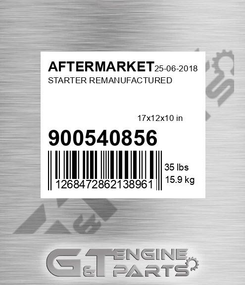 900540856 Starter Remanufactured for AFTERMARKET