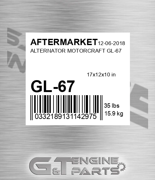 GL-67 Alternator Motorcraft Gl-67 for AFTERMARKET