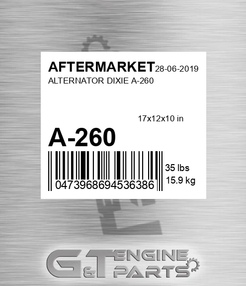 A-260 Alternator Dixie A-260