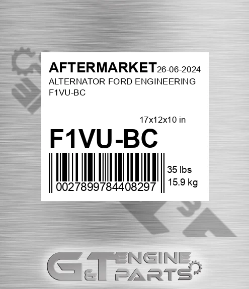 F1VU-BC Alternator Ford Engineering F1vu-bc for AFTERMARKET