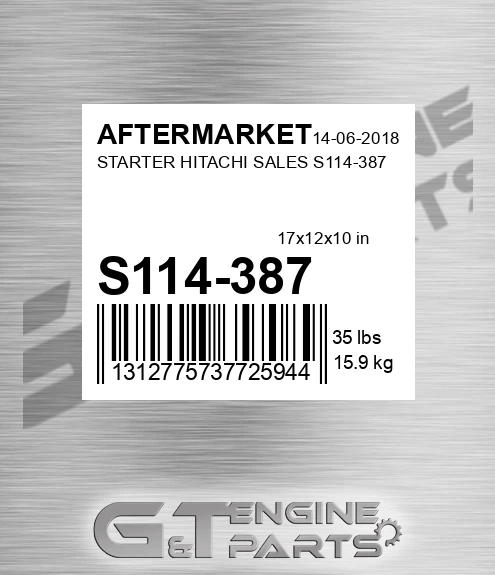 S114-387 Starter Hitachi Sales S114-387 for AFTERMARKET