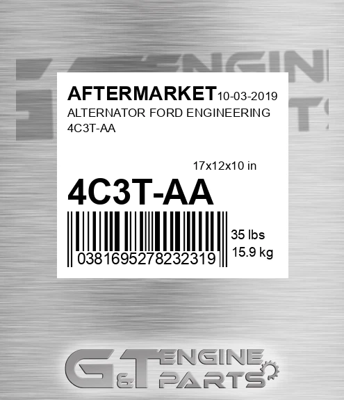 4C3T-AA Alternator Ford Engineering 4c3t-aa for AFTERMARKET