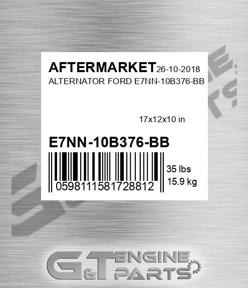 E7NN-10B376-BB Alternator Ford E7nn-10b376-bb for AFTERMARKET