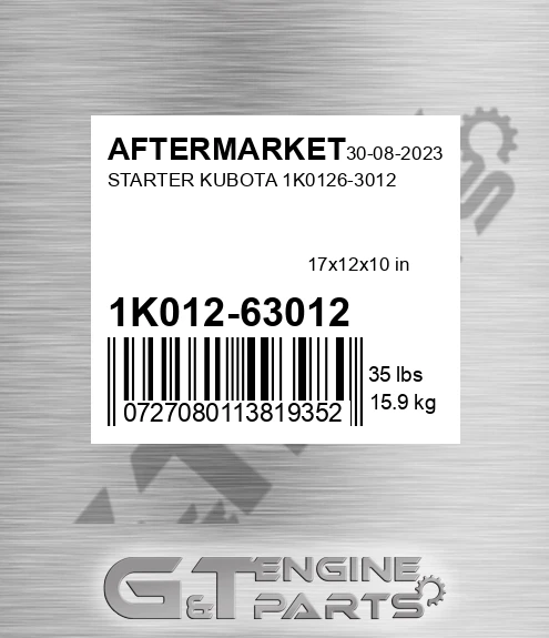 1K012-63012 Starter Kubota 1k0126-3012 for AFTERMARKET