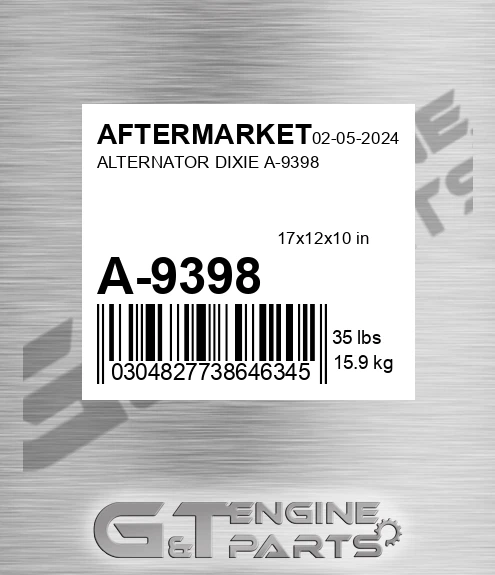 A-9398 Alternator Dixie A-9398 for AFTERMARKET